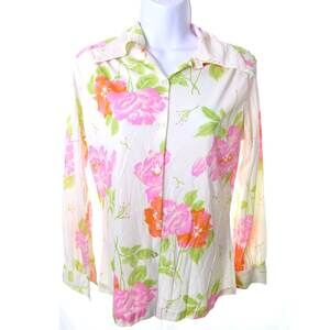 Vintage Medium Small Retro Disco Shirt Button Down Long Sleeve Jill Modes 34